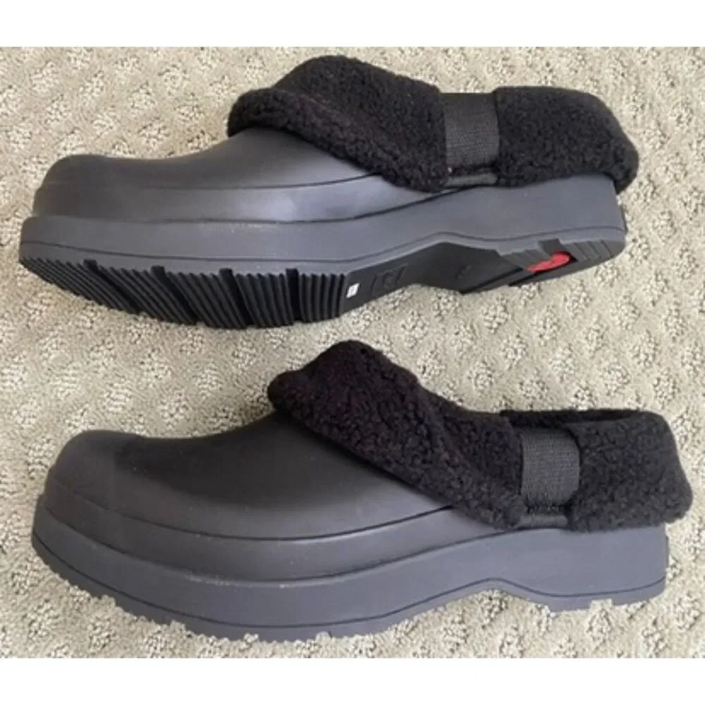 Hunter Black Faux Fur Clogs Men's Sz 9 New in Box